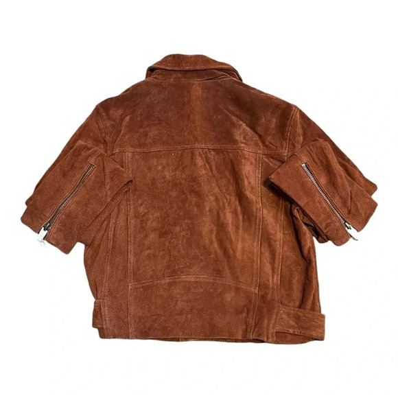 Blank NYC REAL Suede Leather Moto Jacket in beautiful rust El Dorado color - Picture 6 of 7